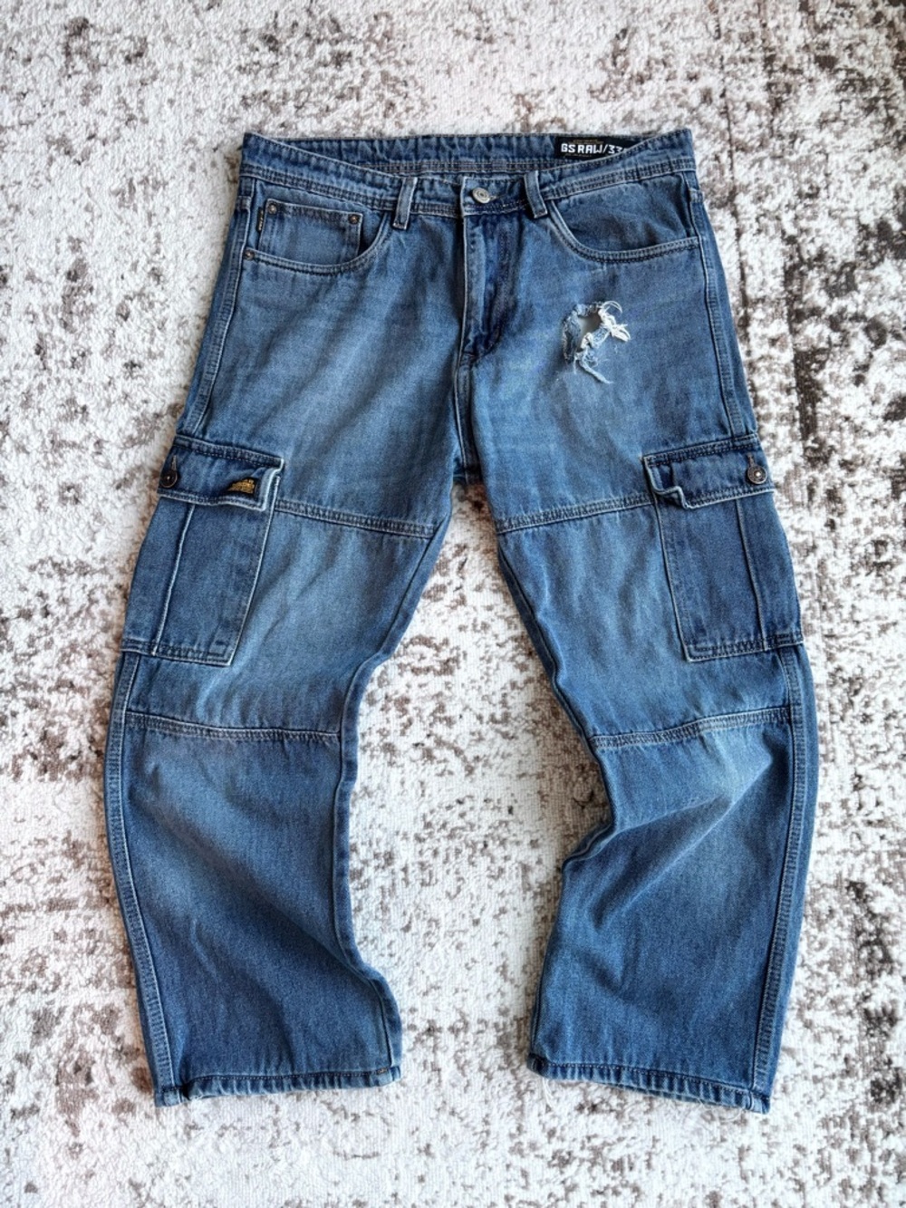 Vintage Y2K G-Star Raw 3301 Men’s Wide Cargo Blue Denim Jeans